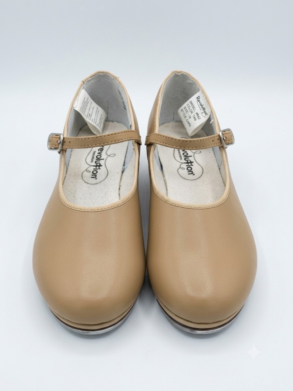 Revolution Tan Mary Jane Shoes for Kids with Buckle Strap